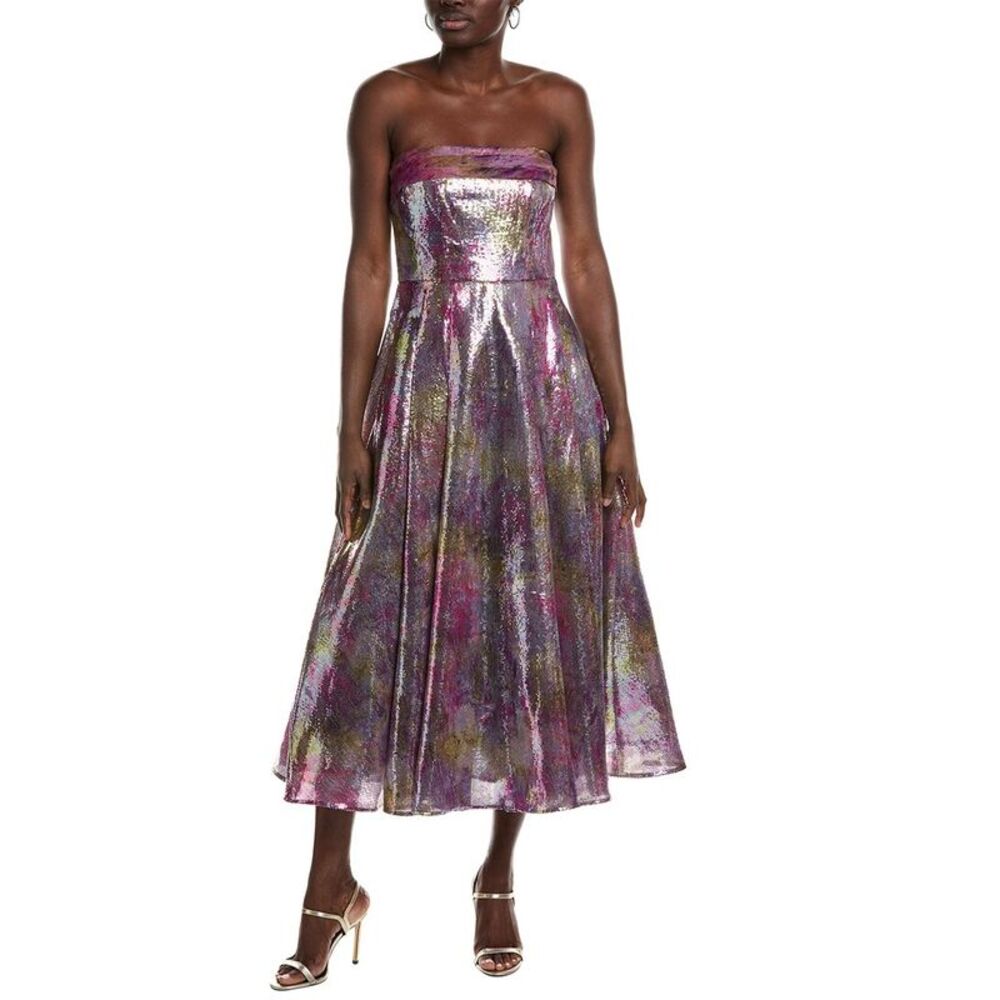 Theia Womens Eve Dress, Purple - Picture 1 of 3